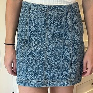 Free people blue patterned skirt